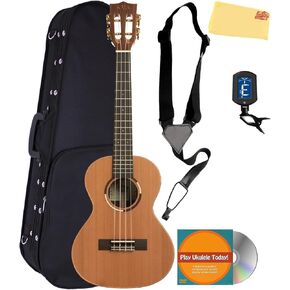 Kala KA-BE Mahogany Baritone Acoustic-Electric Ukulele with Hard Case, Strap, Tuner, Austin Bazaar Instructional DVD, and Polishing Cloth in Kuwait