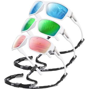 DEMIKOS 3 Pack Polarized Running Sunglasses Men:Wrap Around Sports Sun Glasses for Womens Sunglasses for Fishing in Saudi Arabia