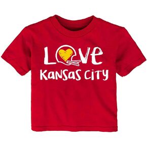 Love Football Chalk Art Baby/Toddler T-Shirt for Kansas City Fans in Kuwait