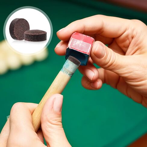 Bremorou 20 PCS Pool Stick Tips Billiard Pool Cue Tick Tips Replacement Repair Kit Blue Billiards Snooker Cue for Table Head Leather Snooker in Saudi Arabia