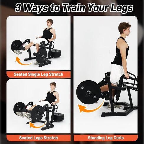 3 in 1 Leg Extension & Curl Machine, Separation Single Leg Extension, Stand Leg Curl, Leg Workout, Adjustable Bench, Plate Storage Rod, Compatible with 1'' & 2'' Weight Plates in Saudi Arabia