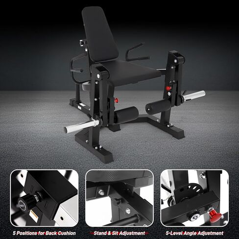 3 in 1 Leg Extension & Curl Machine, Separation Single Leg Extension, Stand Leg Curl, Leg Workout, Adjustable Bench, Plate Storage Rod, Compatible with 1'' & 2'' Weight Plates in Saudi Arabia