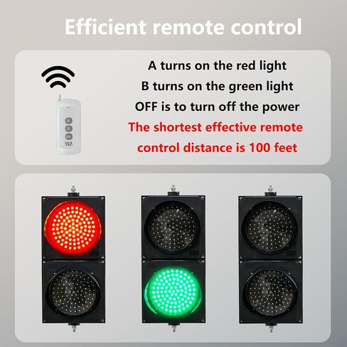 200mm（8inch） Remote Control, AC85-265V No Battery,Traffic/Stop/Go Light Lamp Lights,PC Housing Water Resistant IP54 in Saudi Arabia