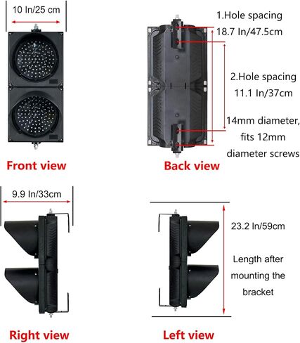 200mm（8inch） Remote Control, AC85-265V No Battery,Traffic/Stop/Go Light Lamp Lights,PC Housing Water Resistant IP54 in Saudi Arabia