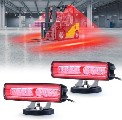 ضوء سلامة الرافعة الشوكية مع منطقة تحذير جانبية حمراء ، 30 واط LED ضوء تحذير للمشاة مع قاعدة مغناطيسية قابلة للتعديل للمستودعات والاستخدام الصناعي ، يعزز السلامة في مكان العمل ، DC 10-110V in Kuwait