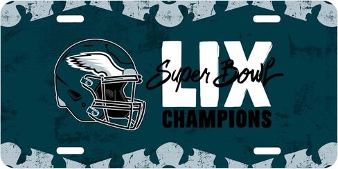 Fanmats Philadelphia Eagles - Super Bowl Lix Champions - لوحة ترخيص معادن من الفولاذ المقاوم للصدأ اتحاد كرة القدم الأميركي - سهولة التثبيت ، وتصميم مسطح في ألوان فريق النسور الأيقونية - إظهار الطيور الخاصة بك in Saudi Arabia
