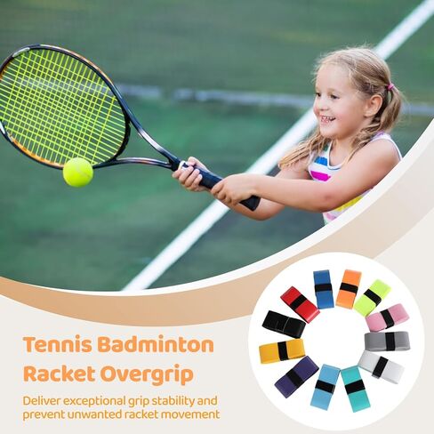 OMISTAR 120 PCS Tennis Racket Overgrips, 12 Colors Badminton Racket Overgrip Bulk, Soft Tennis Racket Grip Tape, Anti-Slip and Absorbent Grip Tape for Pickleball Racquets, Bike Handlebar, Fishing Rod in Kuwait