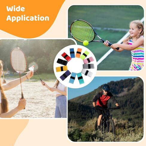 OMISTAR 120 PCS Tennis Racket Overgrips, 12 Colors Badminton Racket Overgrip Bulk, Soft Tennis Racket Grip Tape, Anti-Slip and Absorbent Grip Tape for Pickleball Racquets, Bike Handlebar, Fishing Rod in Kuwait