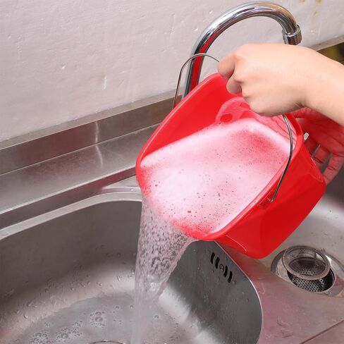 6 PCS 3 Quart Cleaning Ducket Small Amplizing Square Bucket Pail for Home Restaurant Restaurant Office School (Red) in Saudi Arabia