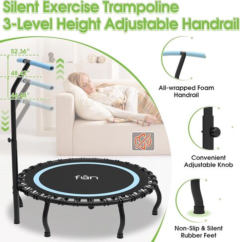 40 "/48"/50 "Rebounder Mini Tranpoline داخلي للبالغين ، 500 رطل قابلة للطي للبالغين tranpoline ، إعادة تمارين شكيلة لتمرين داخلي/حديقة in Saudi Arabia