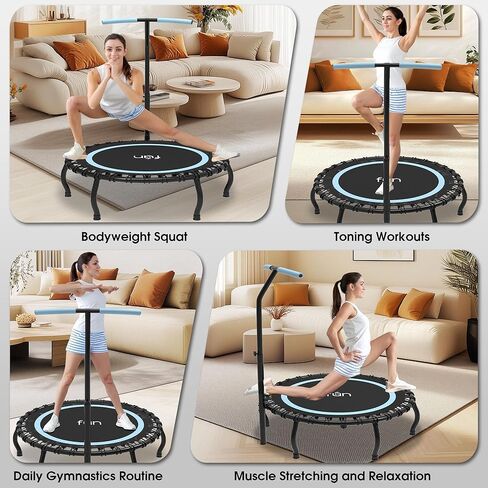 40 "/48"/50 "Rebounder Mini Tranpoline داخلي للبالغين ، 500 رطل قابلة للطي للبالغين tranpoline ، إعادة تمارين شكيلة لتمرين داخلي/حديقة in Saudi Arabia