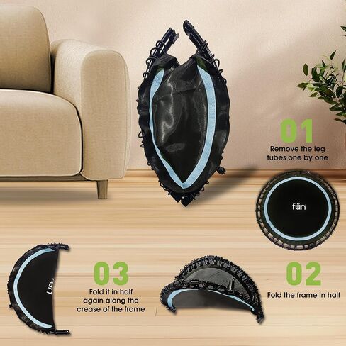 40 "/48"/50 "Rebounder Mini Tranpoline داخلي للبالغين ، 500 رطل قابلة للطي للبالغين tranpoline ، إعادة تمارين شكيلة لتمرين داخلي/حديقة in Saudi Arabia