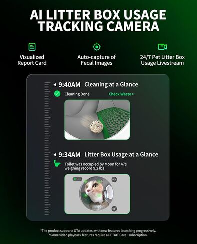 Petkit 2025 New New Automatic Cat Sterter Box مزيل الرائحة ثنائية الاتجاه و 20 أكياس القمامة ، والتحكم في تطبيق القمامة القمامة من التنظيف الذاتي مع حصيرة داخلية مضادة للخلع ، والتكامل الحقيقي والهيكل in Kuwait