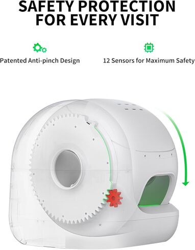 Petkit 2025 New New Automatic Cat Sterter Box مزيل الرائحة ثنائية الاتجاه و 20 أكياس القمامة ، والتحكم في تطبيق القمامة القمامة من التنظيف الذاتي مع حصيرة داخلية مضادة للخلع ، والتكامل الحقيقي والهيكل in Kuwait