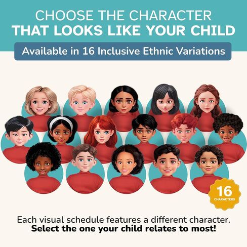 KIARES Potty Training - Visual Aids for Kids with Autism & ADHD - Visual Schedule for Kids, Daily Routine Potty Chart with Step-by-Step Instructions, 16 Ethnic Options (Caucasian Boy - Brown) in Saudi Arabia