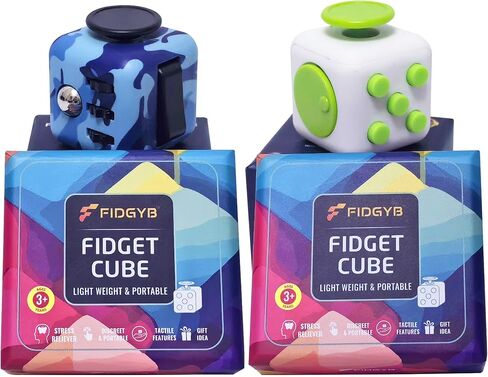 Cube Fidget Stress Relief Toy for Adults & Kids, Smooth, Quiet Sensory Toy for Anxiety, Focus & ADHD Idea[Black_Red] in Saudi Arabia