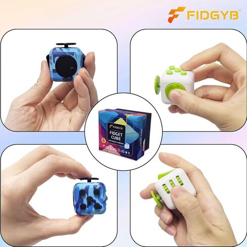 Cube Fidget Stress Relief Toy for Adults & Kids, Smooth, Quiet Sensory Toy for Anxiety, Focus & ADHD Idea[Black_Red] in Saudi Arabia
