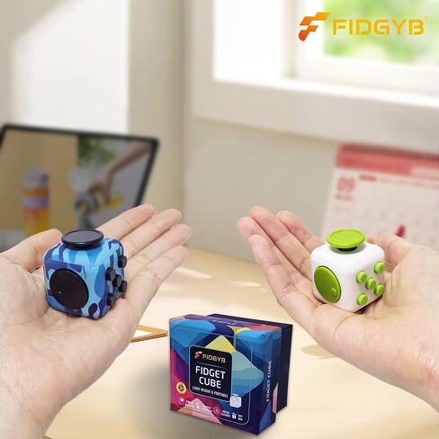 Cube Fidget Stress Relief Toy for Adults & Kids, Smooth, Quiet Sensory Toy for Anxiety, Focus & ADHD Idea[Black_Red] in Saudi Arabia