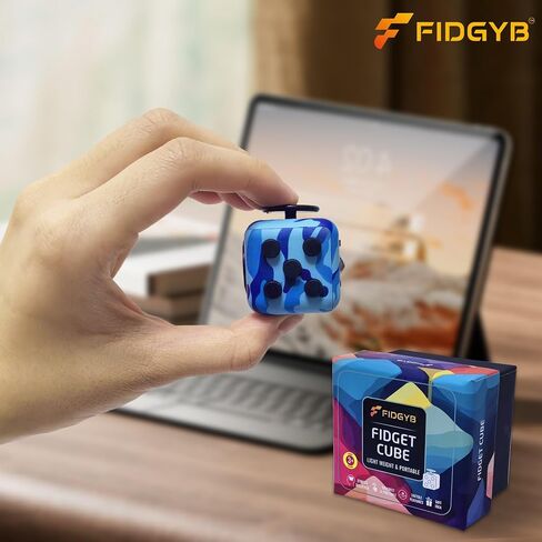Cube Fidget Stress Relief Toy for Adults & Kids, Smooth, Quiet Sensory Toy for Anxiety, Focus & ADHD Idea[Black_Red] in Saudi Arabia