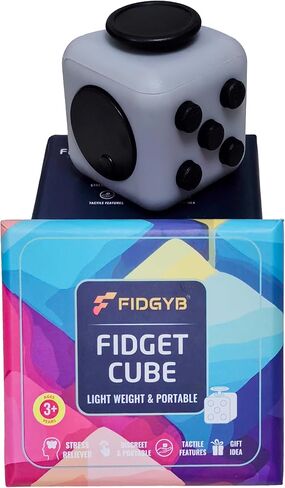 Cube Fidget Stress Relief Toy for Adults & Kids, Smooth, Quiet Sensory Toy for Anxiety, Focus & ADHD Idea[Black_Red] in Saudi Arabia