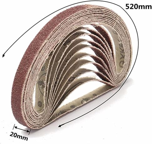 Sanding Belt,Sander Paper,Sanding Belts, 20 * 520mm Sanding Belts 60-800 Grits Sandpaper Abrasive Bands for Sander Abrasive Tool Wood Metal Polishing 10Pcs(600) in Saudi Arabia