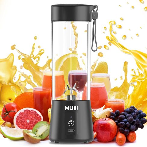 ‌Mulli Pro-Grade Personal Blender 18K RPM - USB-C Rechargeable Ice Crusher, Travel Blender for Gym Camping Baby Food, 13oz BPA-Free with Flip-Top Lid in Kuwait