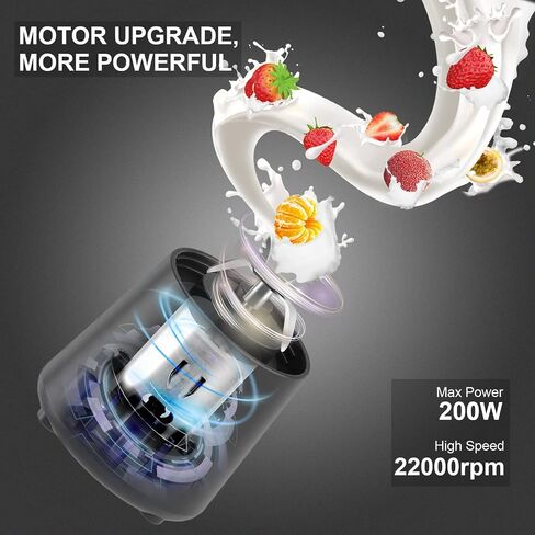 ‌Mulli Pro-Grade Personal Blender 18K RPM - USB-C Rechargeable Ice Crusher, Travel Blender for Gym Camping Baby Food, 13oz BPA-Free with Flip-Top Lid in Kuwait