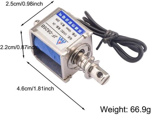 2pcs JF-0826B 12V/2A Reset 10mm 20N Push Pull Type Open Frame Solenoid Electromagnet in Saudi Arabia