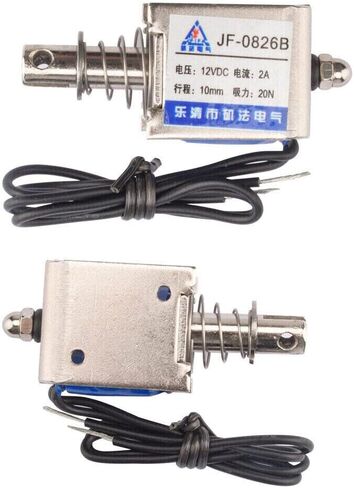 2pcs JF-0826B 12V/2A Reset 10mm 20N Push Pull Type Open Frame Solenoid Electromagnet in Saudi Arabia