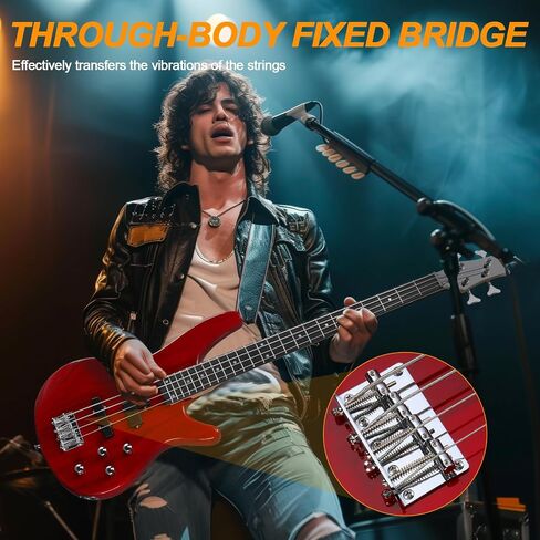 Ktaxon Electric Bass Guitar 4 Guitar String Bass With 20 Watt Amplifier ، PJ Type Pickup ، رقبة القيقب المجففة الطبيعية ، فليركوود خشب الورد ، جسم Basswood (الأزرق) in Kuwait