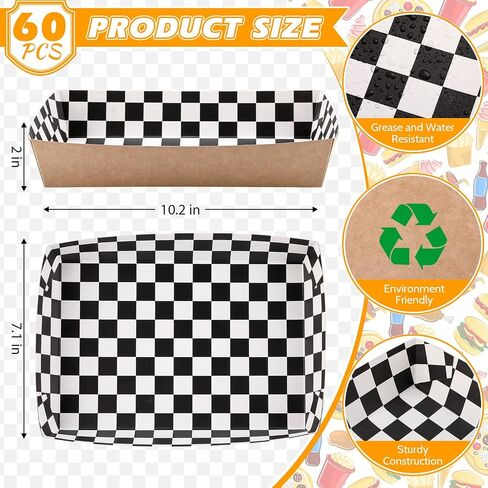 Red Red White Checkerboard Paper Mutrays 5 LB Hight Duty Kraft Paper Food Food Boats 10.2 × 7.1 × 2 بوصة in Kuwait