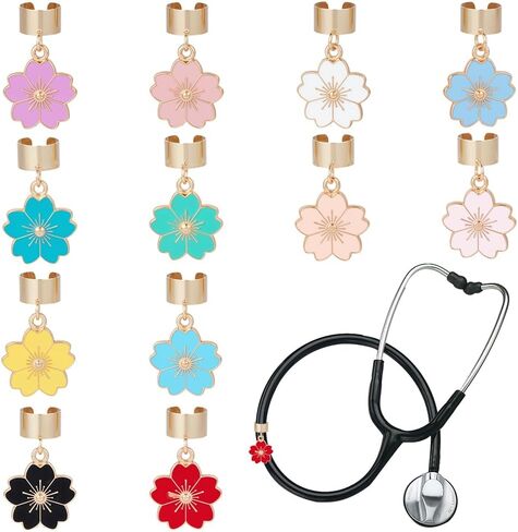 Olycraft 12pcs Pink Bowknot Metethoscope Charms 0.6 ~ 1 بوصة سبيكة المينا سماعة سماعة سماعة المعرف سمح السحر سمات الطبيب للمساعد الطبي للممرضة الطبيب in Saudi Arabia
