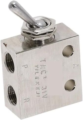 Mechanical Valve TAC2-31V 1/8" PT Thread 2 Position 3 Way Toggle Lever Air Pneumatic Switch Valve w Fittings(No Fittings) in Saudi Arabia