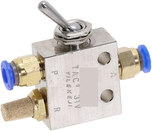 Mechanical Valve TAC2-31V 1/8" PT Thread 2 Position 3 Way Toggle Lever Air Pneumatic Switch Valve w Fittings(No Fittings) in Saudi Arabia