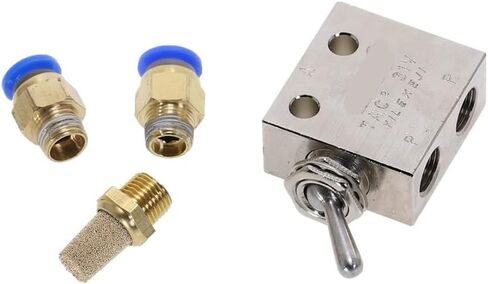 Mechanical Valve TAC2-31V 1/8" PT Thread 2 Position 3 Way Toggle Lever Air Pneumatic Switch Valve w Fittings(No Fittings) in Saudi Arabia