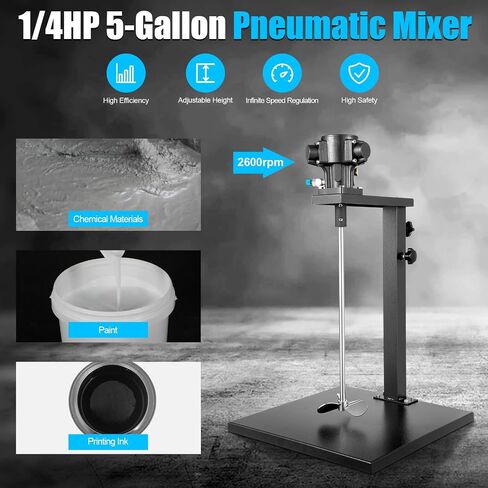 5 Gallon Pneumatic Paint Mixer - Stainless Steel Automatic Agitator for Industrial Coatings, Ink & Paint Dispenser - Heavy Duty, US Stock in Saudi Arabia