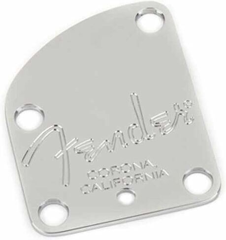 Fender 4-Bolt Neck Plate للقيثارات الفاخرة الأمريكية ('04-المقدمة) ، Chrome in Saudi Arabia