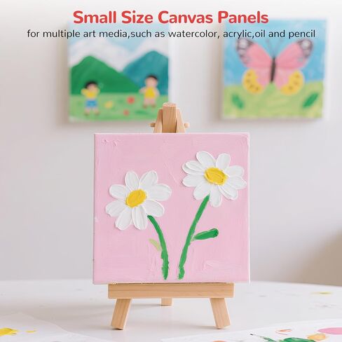 Small Canvas Boards for Painting 56Pcs of 5x5, 6x6, 8x8, 10x10 inch Flat Square Canvas Panels for Kids, 100% Cotton White Acrylic Watercolor Paint in Saudi Arabia