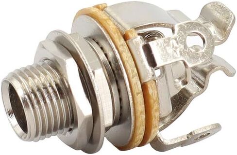 2 Pack Guitar input jack,1/4" Full-contact Output Jack,Brass Multi-Contact,Dual Tension Grounds&Dual Positive Tips for Optimal SignalTone&Lowest Possible Noise for Guitar/Bass(Silvery) in Kuwait