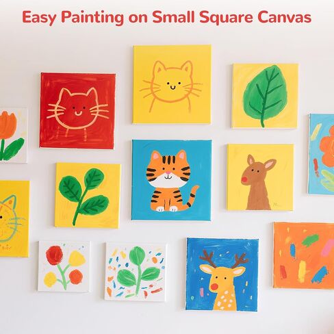 Small Canvas Boards for Painting 56Pcs of 5x5, 6x6, 8x8, 10x10 inch Flat Square Canvas Panels for Kids, 100% Cotton White Acrylic Watercolor Paint in Saudi Arabia