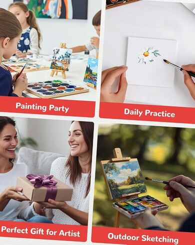 Small Canvas Boards for Painting 56Pcs of 5x5, 6x6, 8x8, 10x10 inch Flat Square Canvas Panels for Kids, 100% Cotton White Acrylic Watercolor Paint in Saudi Arabia