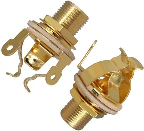 2 Pack Guitar input jack,1/4" Full-contact Output Jack,Brass Multi-Contact,Dual Tension Grounds&Dual Positive Tips for Optimal SignalTone&Lowest Possible Noise for Guitar/Bass(Silvery) in Saudi Arabia
