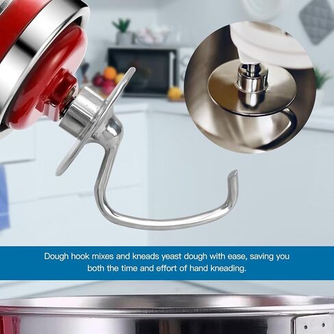 استبدال عجين العجين الفولاذ المقاوم للصدأ الجديد K45DH ، يناسب Kitchenaid 4.5-5 Quart-Tilt Head Stand Model: KSM150/ K45SS ، استبدال PS11757067/ PS974265 in Saudi Arabia