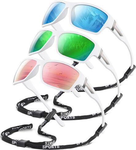 DEMIKOS 3 Pack Polarized Running Sunglasses Men:Wrap Around Sports Sun Glasses for Womens Sunglasses for Fishing in Saudi Arabia