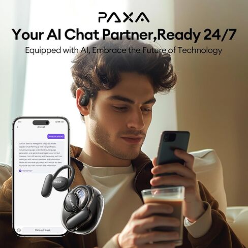 PAXA AI Translation Earbuds Real Time 3-in-1 Language Translator Earbuds 145 Languages & Accents Bluetooth 5.4 Translating Earbuds HD Sound Audifonos Traductores Inglés Español, OpenAir5 White in Kuwait