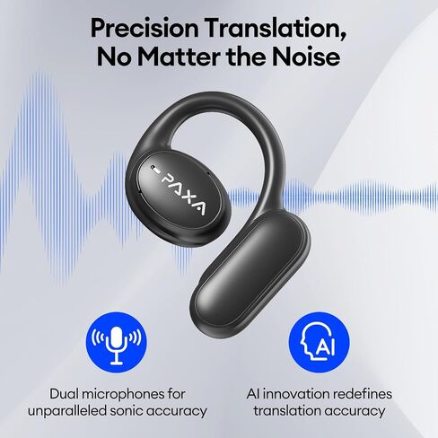 PAXA AI Translation Earbuds Real Time 3-in-1 Language Translator Earbuds 145 Languages & Accents Bluetooth 5.4 Translating Earbuds HD Sound Audifonos Traductores Inglés Español, OpenAir5 White in Kuwait