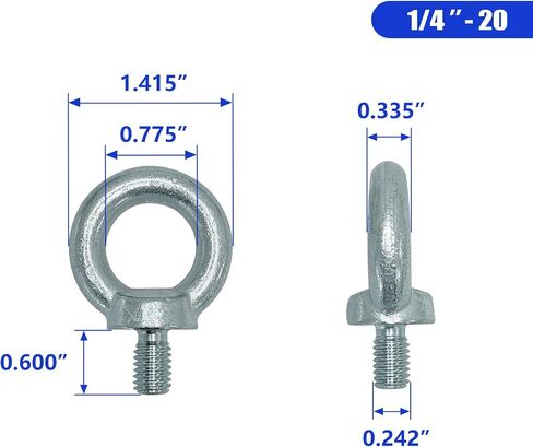 2 PCS 1/2-13 Lifting Shoulder Eye Bolts, Carbon Steel Galvanised Heavy Duty Shoulder Lifting Ring Threaded Eyebolts in Saudi Arabia