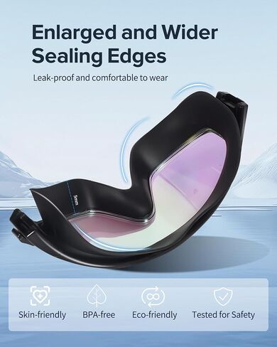 Swimming Goggles for Adults,Anti Fog,Leak-Proof, UV Protection,Wide View Swim Goggles,with Ear Plugs and Nose Plugs in Saudi Arabia