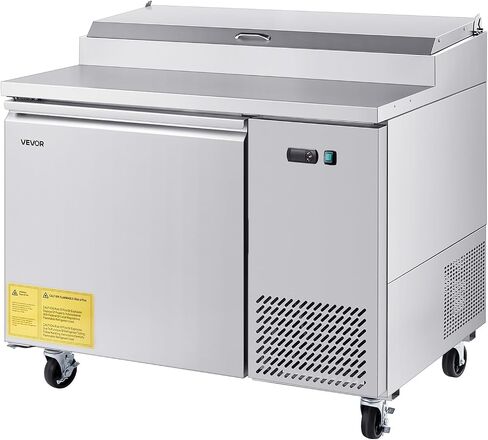 الثلاجة التجارية Vevor التجارية ، 44 "W Pizza Prep Breprgerated Table ، 19.3" Fultra Wide Countertop Food Prepridge ، 11 Cu.ft Single Door Prep Prep in Saudi Arabia