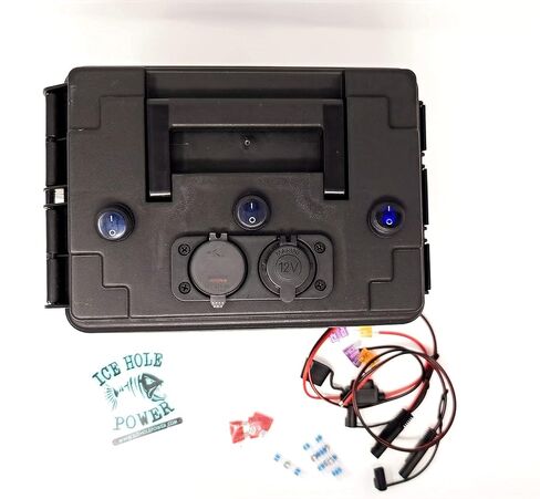 Ice Hole Power|(Not Compatible with Amped 30ah Tall Battery) Water Resistant Without Battery | QC3.0 USB, USB-C, Kayak Fishing, Camping in Kuwait